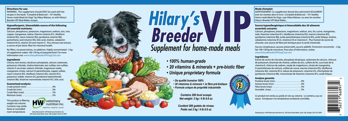 COMPLETE & BALANCED dog cookbook by Hilary Watson